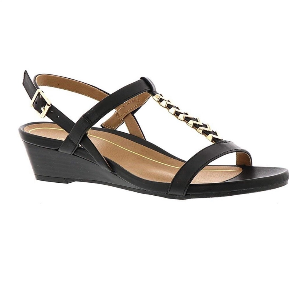 Vionic Black and Gold Women's Sandals